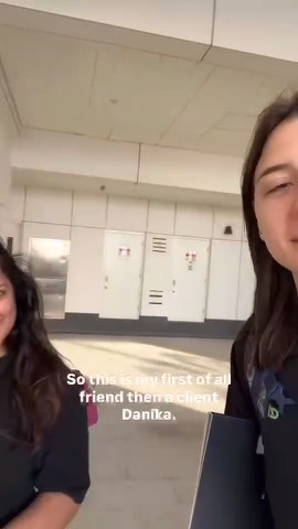Milana with her client Danika at the gym