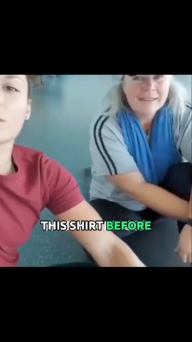 An Elite Training client with Milana, showing the shirt she wore before